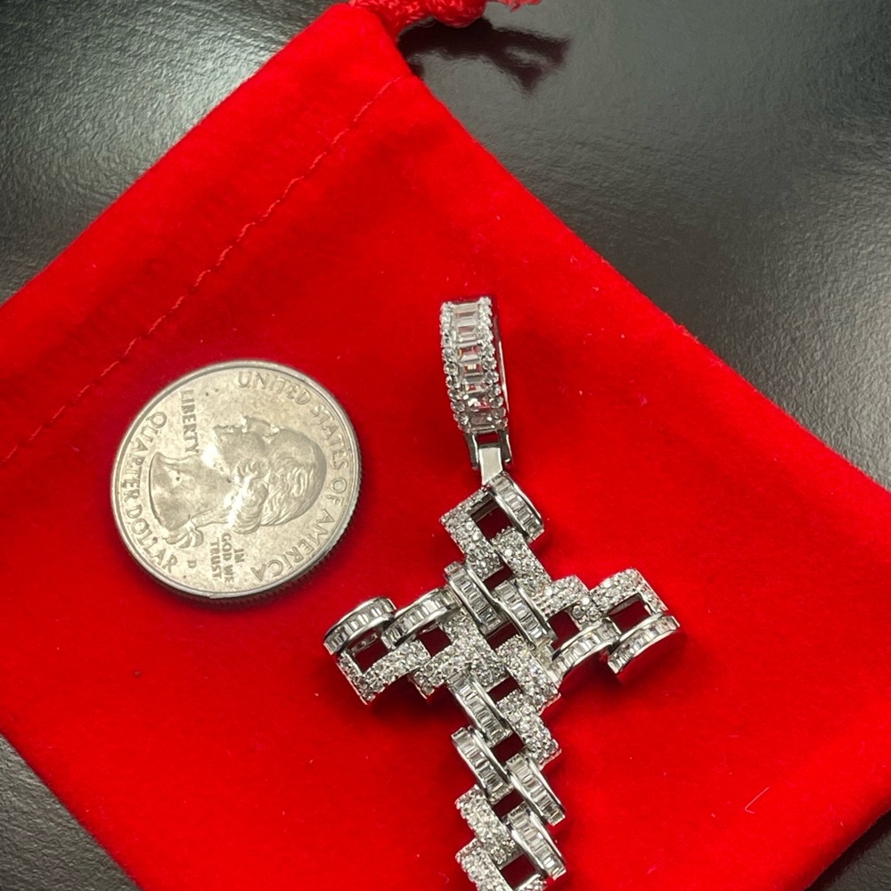 Solid 925 Silver Cross Pendant Plata - image 4